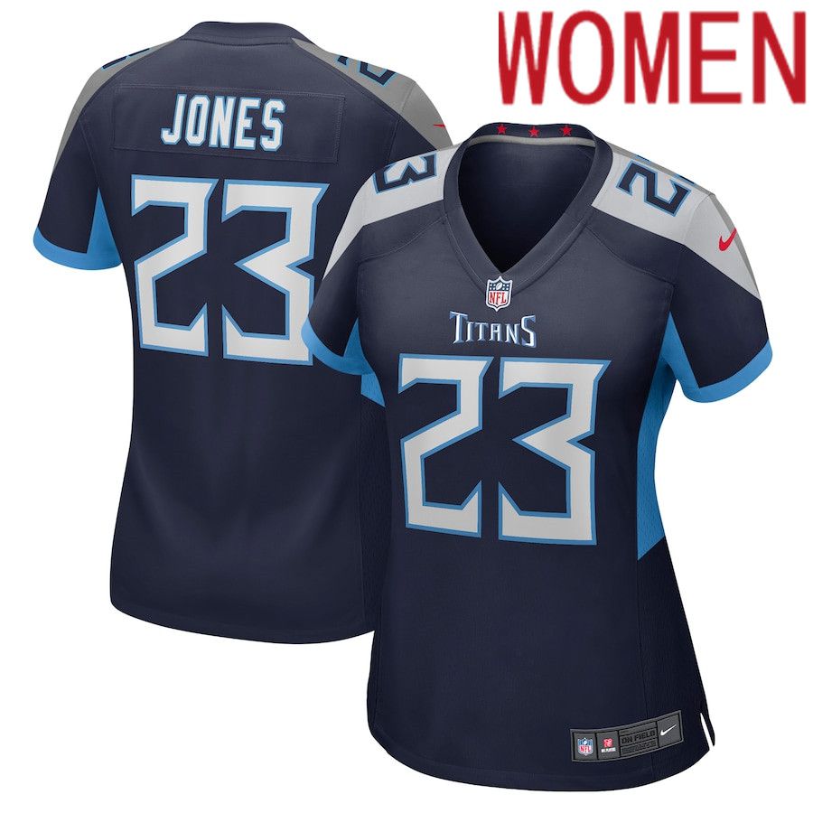 Women Tennessee Titans #23 Chris Jones Nike Navy Game NFL Jersey